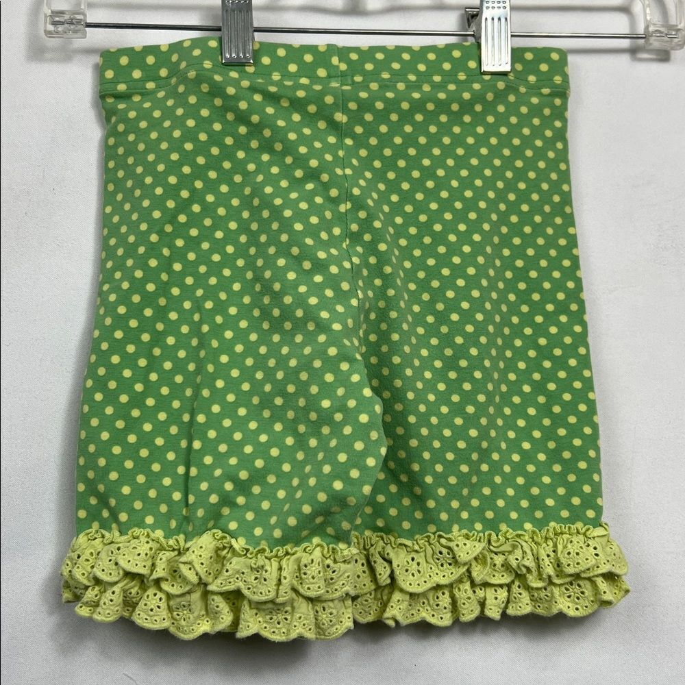 Matilda Jane Lime Polka Dot High Waist Shorts with eyelet ruffle size 10 - Picture 6 of 10